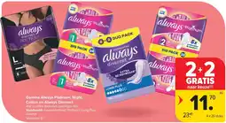 Carrefour Gamma Always Platinum, Night, Cotton en Always Discreet aanbieding