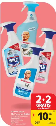 Carrefour Gamma sprays Mr. Proper en Antikal aanbieding