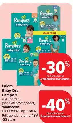 Carrefour Luiers Baby-Dry Pampers aanbieding