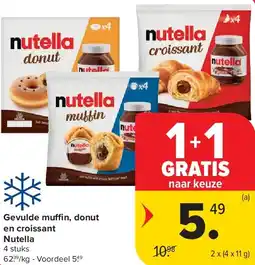 Carrefour Gevulde mu n, donut en croissant Nutella aanbieding