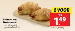 Lidl Croissant met Weense worst ⚫ met kalkoenworst (zonder varkensvlees) aanbieding