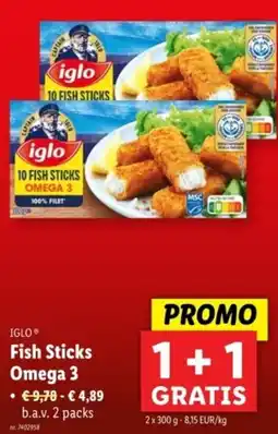 Lidl Iglo Fish Sticks Omega 3 aanbieding