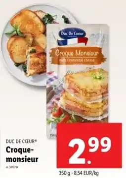 Lidl Duc De Coeur Croque Monsieur aanbieding