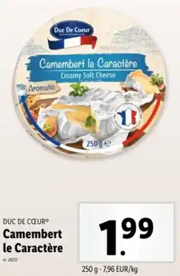 Lidl Duc De Coeur Camembert le Caractère aanbieding