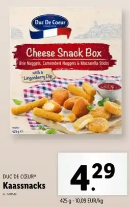 Lidl Duc De Coeur Kaassnacks aanbieding