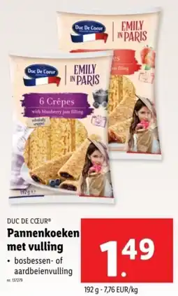 Lidl Duc De Coeur Pannenkoeken met vulling aanbieding