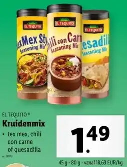 Lidl El Tequito Kruidenmix aanbieding