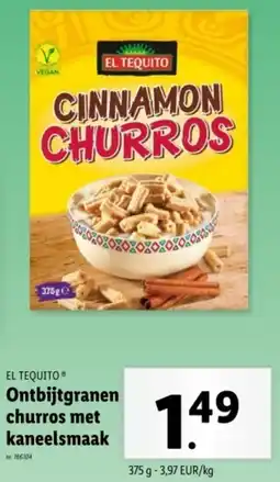 Lidl El tequito Ontbijtgranen churros met kaneelsmaak aanbieding