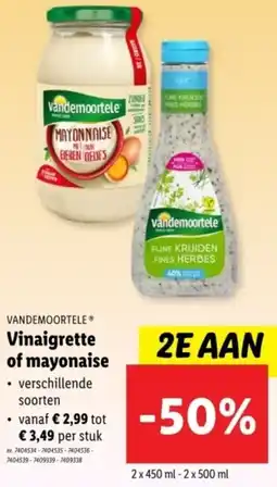 Lidl Vandemoortele Vinaigrette of mayonaise aanbieding