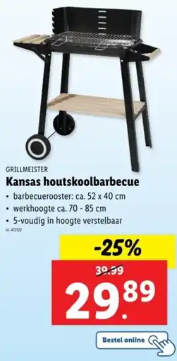 Lidl Grillmeister Kansas houtskoolbarbecue aanbieding