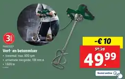 Lidl Parkside Verf en Betonmixer aanbieding