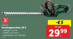 Lidl Parkside Accuheggenschaar, 20 V aanbieding