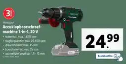 Lidl Parkside Accuklopboorschroef- machine 3-in-1, 20 V aanbieding
