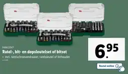 Lidl Parkside Ratel, bit en dopsleutelset of bitseBestel online aanbieding