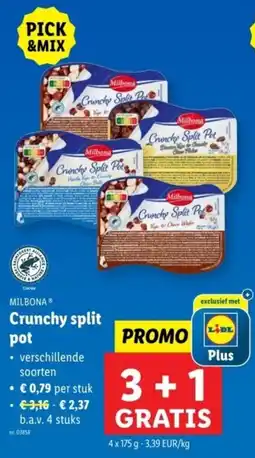 Lidl Milbona Crunchy split pot aanbieding