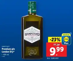 Lidl Hampstead Premium gin London Dry aanbieding