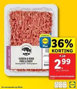 Lidl Varken & rund bereid gehakt aanbieding