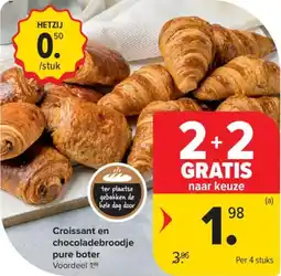 Carrefour Market Croissant en chocoladebroodje pure boter aanbieding