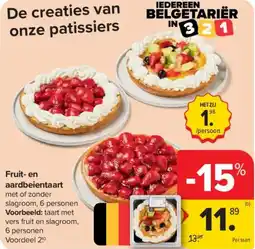 Carrefour Market Fruit en aardbeientaart aanbieding