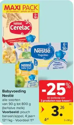 Carrefour Market Babyvoeding Nestlé aanbieding