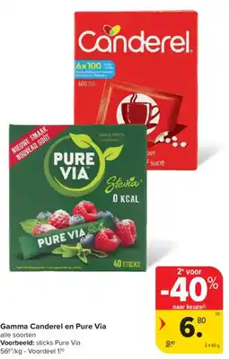 Carrefour Market Gamma Canderel en Pure Via aanbieding