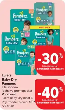 Carrefour Market Luiers Baby-Dry Pampers aanbieding