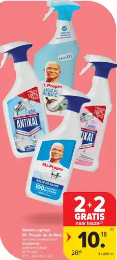 Carrefour Market Gamma sprays Mr. Proper en Antikal aanbieding