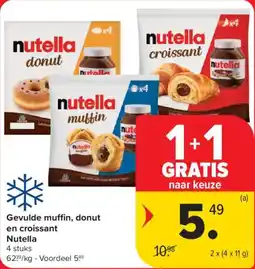 Carrefour Market Gevulde muffin, donut en croissant Nutella aanbieding