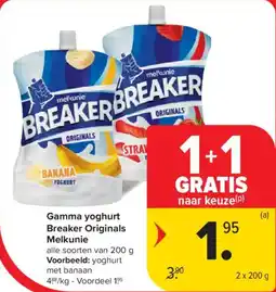 Carrefour Market Gamma yoghurt Breaker Originals Melkunie aanbieding