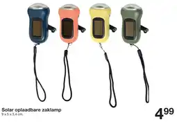 Zeeman Solar oplaadbare zaklamp aanbieding