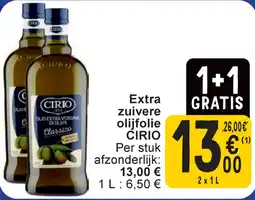 Cora Extra zuivere olijfolie Cirio aanbieding