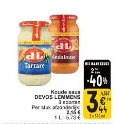 Cora Devos lemmens koude saus aanbieding