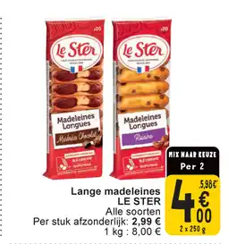 Cora Le ster Lange madeleines aanbieding