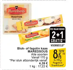 Cora Maředsous blok of fagotin kaas aanbieding