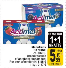 Cora Danone actimel melkdrank aanbieding