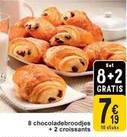 Cora 8 chocoladebroodjes + 2 croissants aanbieding