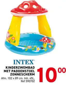 Trafic Intex kinderzwembad met paddenstoel zonnescherm aanbieding