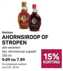 Ekoplaza Horizon ahornsiroop of stropen aanbieding