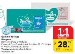 Carrefour Gamma doekjes Pampers aanbieding