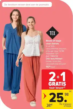Carrefour Bloes of topje voor dames aanbieding