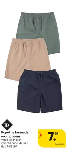 Carrefour Popeline bermuda voor jongens aanbieding