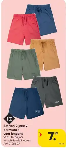 Carrefour Set van 2 jersey bermuda’s voor jongens aanbieding