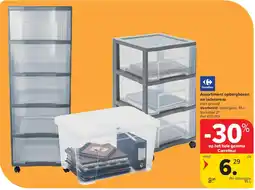 Carrefour Assortiment opbergboxen en ladetorens aanbieding