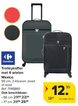 Carrefour Trolleykoffer met 4 wielen Mexico aanbieding