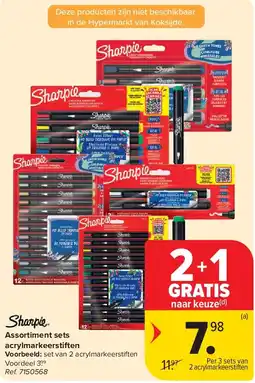 Carrefour Assortiment sets acrylmarkeerstiften aanbieding