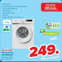 Carrefour Wasmachine WFB383QW aanbieding