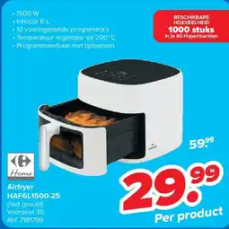 Carrefour Airfryer HAF6L1500-25 aanbieding