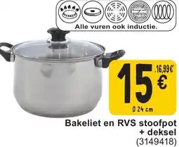 Cora Bakeliet en RVS stoofpot + deksel aanbieding