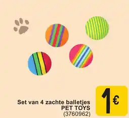 Cora Set van 4 zachte balletjes pet toys aanbieding