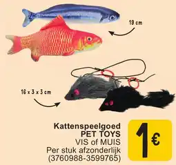 Cora Kattenspeelgoed pet toys vis of muis aanbieding